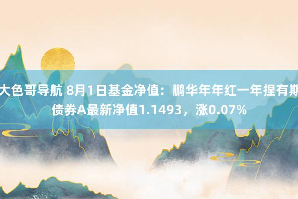 大色哥导航 8月1日基金净值：鹏华年年红一年捏有期债券A最新净值1.1493，涨0.07%