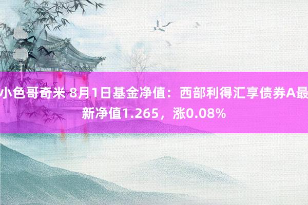 小色哥奇米 8月1日基金净值：西部利得汇享债券A最新净值1.265，涨0.08%