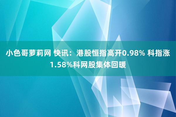 小色哥萝莉网 快讯：港股恒指高开0.98% 科指涨1.58%科网股集体回暖