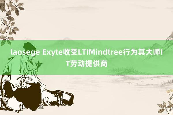 laosege Exyte收受LTIMindtree行为其大师IT劳动提供商