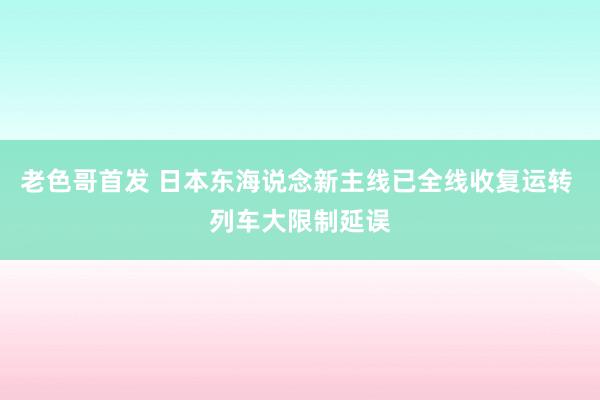 老色哥首发 日本东海说念新主线已全线收复运转 列车大限制延误