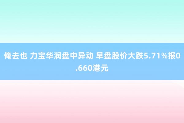 俺去也 力宝华润盘中异动 早盘股价大跌5.71%报0.660港元