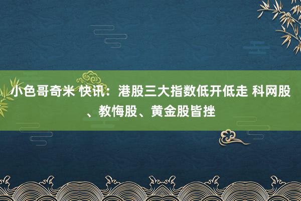 小色哥奇米 快讯：港股三大指数低开低走 科网股、教悔股、黄金股皆挫