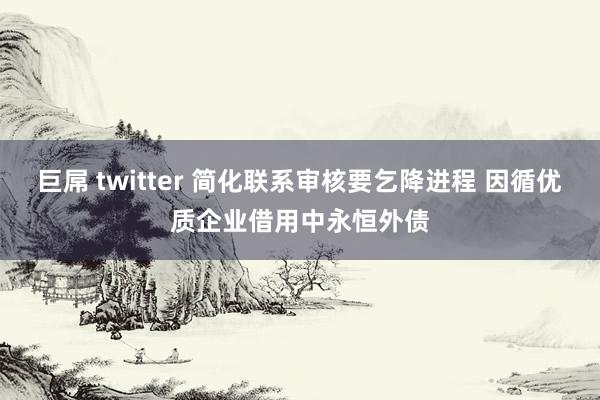 巨屌 twitter 简化联系审核要乞降进程 因循优质企业借用中永恒外债