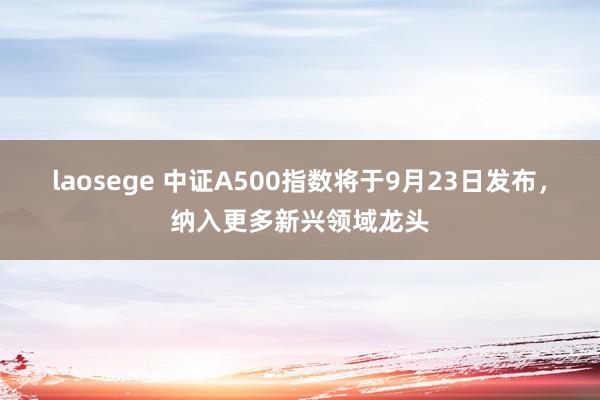 laosege 中证A500指数将于9月23日发布，纳入更多新兴领域龙头