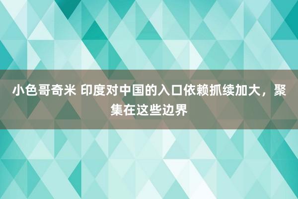 小色哥奇米 印度对中国的入口依赖抓续加大，聚集在这些边界