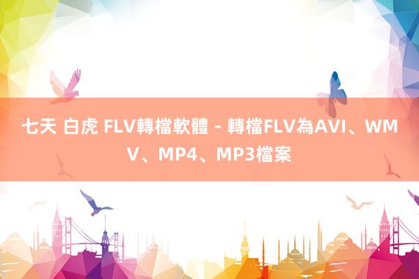 七天 白虎 FLV轉檔軟體 - 轉檔FLV為AVI、WMV、MP4、MP3檔案