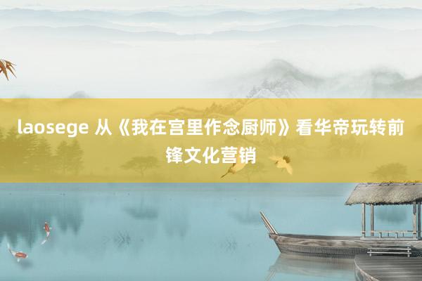 laosege 从《我在宫里作念厨师》看华帝玩转前锋文化营销